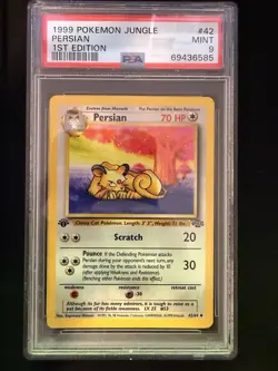 1999 Pokemon Jungle Meowth 1st Edition 56/64 + Persian 1st Edition PSA 9 - Image 4