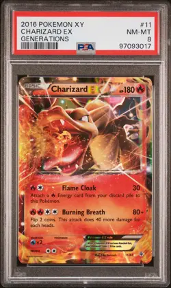 2016 POKEMON XY GENERATIONS #11 CHARIZARD EX PSA 8 - Image 1