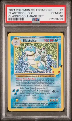 2021 POKEMON CELEBRATIONS CLASSIC COLLECTION #2 BLASTOISE-HOLO PSA 10 - Image 1