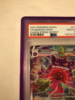 2021 Pokemon SWSH FA/Gengar VMAX - Fusion Strike - Secret - PSA 10 - Image 3