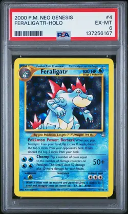 2000 POKEMON NEO GENESIS #4 FERALIGATR-HOLO PSA 6 - Image 1
