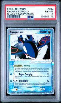 2006 POKEMON BLACK STAR PROMOS #037 KYOGRE EX-HOLO PSA 6 - Image 1