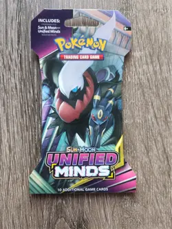 Pokemon TCG Sun & Moon Unified Minds Sleeved Booster Pack Darkrai & Umbreon Art - Image 1