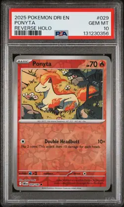 PSA GEM MT 10 - 2025 POKEMON DRI EN-DESTINED RIVALS 029 PONYTA | POP 2 - Image 1