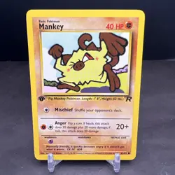 Pokemon 1st Edition Team Rocket Mankey 61/82 NS1 - Image 1