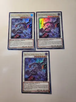 Yugioh - Red-Eyes Zombie Necro Drago SR07-EN041 NM 1st ed Ultra Rare x3 - Image 1