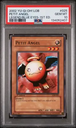 2002 YU-GI-OH! LOB-LEGEND OF BLUE EYES WHITE DRAGON 1ST ED PETIT ANGEL PSA 10 - Image 1