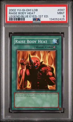 2002 YU-GI-OH! LOB-LEGEND OF BLUE EYES WHITE DRAGON 1ST ED RAISE BODY HEAT PSA 9 - Image 1