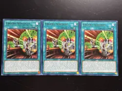 3X Yu-Gi-Oh! Urgent Schedule Maximum Gold: El Dorado 1st Edition Rare MGED-EN063 - Image 1