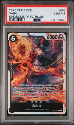 PSA 10 - 2023 ONE PIECE KINGDOMS OF INTRIGUE OP04-083 SABO (English) - Image 1