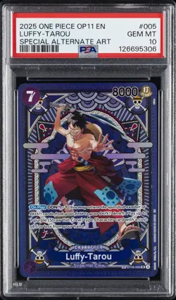 2025 ONE PIECE OP11-A FIST OF DIVINE SPEED #005 LUFFY-TAROU PSA 10 - Image 1