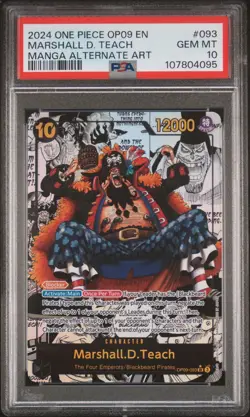 2024 ONE PIECE MANGA ALTERNATE ART OP09-093 MARSHALL D. TEACH PSA 10 - Image 1