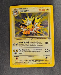 Pokemon TCG Jolteon Jungle Holo Card 4/64 Unlimited 1999 Edition - Image 1