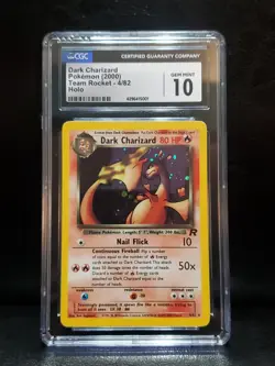 CGC 10 GEM MINT Dark Charizard 2000 Team Rocket 4/82 Holo Pokemon Card W/Swirl🔥 - Image 1