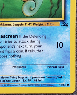 1st Edition Horsea - Fossil - #49/62 - Vintage Pokemon Card 1999 WOTC - Image 4