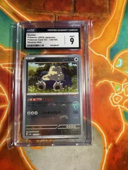 CGC 9 Mint Snorlax 143/165 REVERSE HOLO Japanese 151 Pokemon Card - Image 3