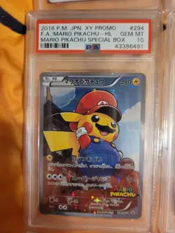 POKEMON PIKACHU PONCHO CHARIZARD MARIO LUIGI RAYQUAZA COMPLETE SET 9 Card PSA 10 - Image 5