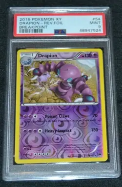 Reverse Holo Foil Drapion # 54/122 XY Breakpoint Set Pokemon Cards PSA 9 MINT - Image 1