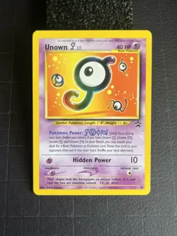 Unown J Black Star Promo 38/40 LP Pokemon Card WOTC Vintage - Image 1