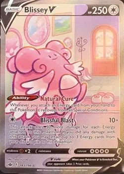 Pokemon Blissey V Full Art Ultra Rare Holo Card 183/198 Chilling Reign 250HP - Image 1