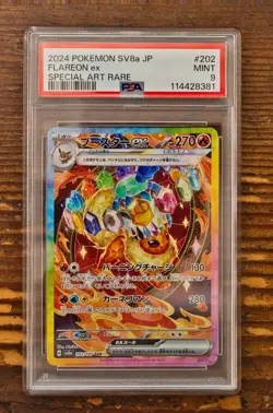 PSA 9 Flareon ex SAR 202/187 sv8a Terastal Festival Japanese 2024 Pokemon Card - Image 1