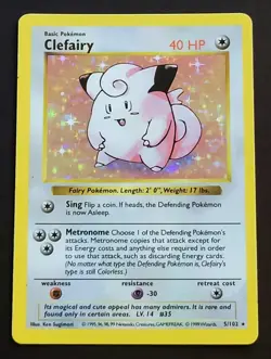 Clefairy 5/102 Pokemon TCG Base Set (Shadowless) Card Holo - Image 1