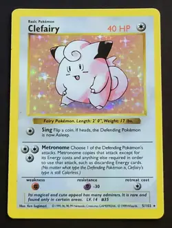 Clefairy 5/102 Pokemon TCG Base Set (Shadowless) Card Holo - Image 3