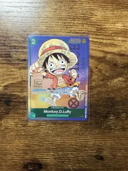 Monkey D Luffy P-037 1st Anniversary Tournament STAMP Promo Holo One Piece Card - Image 1