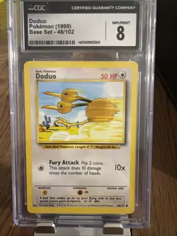 CGC 8 Doduo Base Set 048/102 Pokemon Card English - Image 1