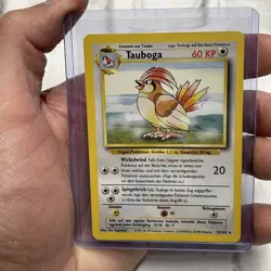 Pokemon TCG Tauboga (Pidgeotto) 22/102 German Base Set Unlimited Rare Card LP+ - Image 1