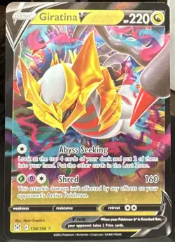 Pokemon Pokemon TCG Giratina V 130/196 Swsh11: Lost Origin Full Art Holo Card - Image 1