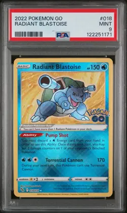 PSA 9 Radiant Blastoise 018/078 Pokemon GO Pokemon Card 💧 SHIPS ASAP - Image 1