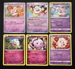 6x Swirlix Slurpuff Pokemon Card Lot W/ Discontinued Cute Fairy Type Pokemon - Image 1
