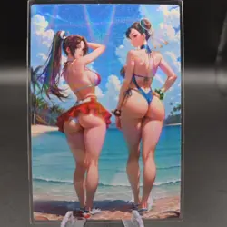 Mai Shiranui And Chun Li Anime Waifu Card Doujin ACG Goddess Holo - Image 1