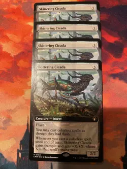 MTG Commander Masters Skittering Cicada Extended Art x 4 - Image 1