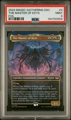 2024 MTG DUSKMOURN: HOUSE OF HORROR COMMANDER FOIL #4 THE MASTER OF KEYS PSA 9 - Image 1