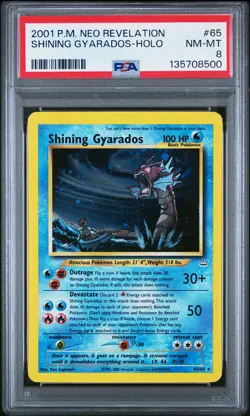 2001 POKEMON NEO REVELATION #65 SHINING GYARADOS-HOLO PSA 8 - Image 1
