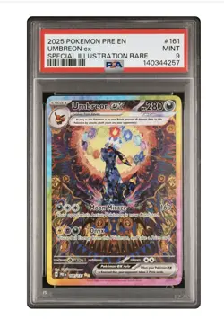 2025 Pokemon Umbreon ex 161/131 Prismatic Evolutions SIR PSA 9 Mint - Image 1