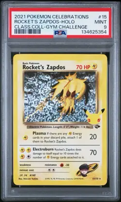 2021 Pokemon Celebrations Rockets Zapdos Psa 9 - Image 1