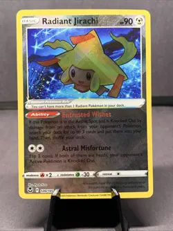Pokemon TCG Radiant Jirachi Radiant Rare SWSH12: Silver Tempest 120/195 NM 2022 - Image 1