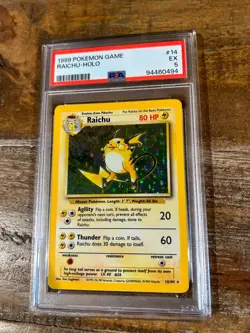1999 Pokemon Game Base Set RAICHU Holo #14 PSA 5 RARE 2 - Image 1