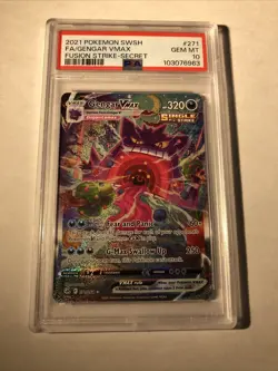 2021 Pokemon SWSH FA/Gengar VMAX - Fusion Strike - Secret PSA 10 - Image 1