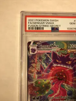 2021 Pokemon SWSH FA/Gengar VMAX - Fusion Strike - Secret PSA 10 - Image 3