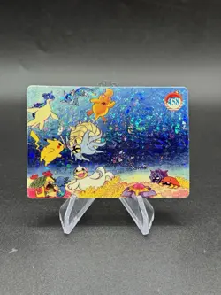 Pikachu UnderWater Holo Pokemon Vintage Pocket Monster Vending Prism Sticker 458 - Image 1