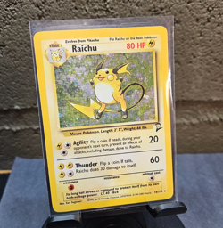 Pokemon TCG Raichu Base Set 2 16/130 Holo Unlimited Holo Rare WOTC SWIRL LP - Image 1