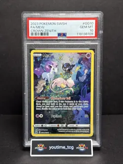 2023 Pokemon Sword And Shield Crown Zenith Fa Mew #GG10 PSA 10 - Image 1