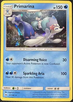 Primarina - (Cracked Ice Holo) 041/149 Deck Exclusives (See Photos) Pokemon - Image 1