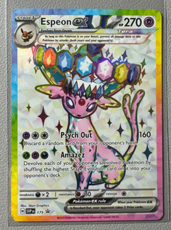 Pokemon Prismatic Evolutions Espeon ex 175 SVP175 Figure Collection promo DING 3 - Image 1