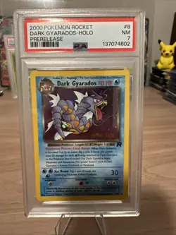 Pokemon Dark Gyarados 8/82 Prerelease Holo Rare Team Rocket PSA 7 - Image 1