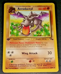 POKEMON 1ST EDITION FOSSIL NON HOLO LOT: AERODACTYL ARTICUNO HAUNTER RAICHU + 1 - Image 2